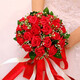Größe (Größe) Braut Holding Blumen Hochzeitsvorräte Simulierte Blumenball Fotografie Requisiten für Hochzeitspaare und Paare glückliche Ereignisse Requisiten für Rosen mit Blumen (großes rotes Seidentuch)