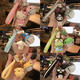 
Cartoon pudding dog keychain keychain internet celebrity girl cute creative gift personal doll car key pendant [little witch + bell] keychain