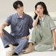 Manzhizhuang couple pajamas short-sleeved trousers for men cool pure cotton summer thin female parents can wear home clothes suit autumn 12605 single female L (recommended 100-120 Jin [Jin equals 0.5 kg])