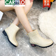 卡帝乐鳄鱼（CARTELO）高档雨鞋韩版水鞋外穿防滑雨靴厨房胶鞋时尚防水女士加绒女款保暖 紫色-XD699-单鞋款 标准码 提示单鞋款为运动鞋码