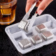 Baijie 304 stainless steel ice cubes square ice tray ice cube mold quick cooling metal ice cubes 8 pieces + ice clip + PP box