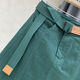 Ranwei Feray Falda corta de falda para mujeres en el otoño Nuevo altos de la cadera de la cadera de la cadera de la cadera de la cadera de la cadera de la cadera [Calidad] 5012-Khaki + Belt M Recomendado 95-105Jin [Jin equivale a 0.5 kg]