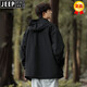 Jeep Spirit Brand Drei-in-Eins-Abnehmbare Ladungs-Top-Jacke Jungen im Freien, Herbst und Winter wasserdichte Herbst- und Winter-Outdoor-Jacke 3519 Schwarz [Feste Farbe Drei-in-Eins-Fleece Inner 2xl
