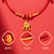 Mengkeduo baby gold lock braided rope one-year-old gift longevity lock lanyard children's handmade collar red rope baby 100-day necklace gold lock lanyard happy style