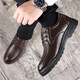 YRC Yierkang Herrenschuhe Frühling und Herbst Atmungsbezogene Kopfschicht lässige Lederschuhe formale Geschäft im mittleren Alter und ältere Daddy-Schuhe 6627 Vierjahressaison Schwarz 44