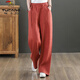 Pantalones de algodón y lino de pata de carcasa de carpintero para mujeres en verano Nuevo estilo coreano Pantalones de piso de pierna recta de moda