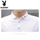 
Playboy high-end short-sleeved T-shirt men's summer white half-sleeved lapel Polo business casual shirt half-sleeved top men's clothing 757 black L