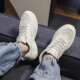 PATAL VIETON Spring and Autumn Men's Shoes High-Elevation Sports Running White Shoes Summer Mesh Casual Little White Dad Versatile Putian Trendy Shoes Men Beige 826 41