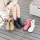 Xili Internet celebrity fashion rain boots for women new mid-tube waterproof shoes plus velvet non-slip soft sole rain boots for adults lightweight rubber shoes Khaki 38 37-38 size