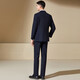 Antonio Wool Suit Men's Business Formal Suit Crisp Three-dimensional Wedding Groom's Suit Banquet Dress Two-piece Set Dark Blue 44 B (165/88B)