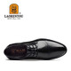 LAORENTOU leather shoes for men spring and autumn first layer cowhide formal shoes men's casual business round toe wedding shoes 1717 black 42