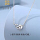 Falling Flowers and Crying Spring platinum PT950 dolphin necklace girls set chain ins niche simple and versatile platinum clavicle chain as a gift for girlfriend, platinum, length 42-2cm