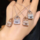 The same style as Fat Donglai, high luxury, 18K rose gold clavicle chain, 18K gold imported technology, moissanite H Kangkang bag, 18K gold pendant + necklace