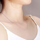 Yuan Shengfu's new PT950 platinum laser bead necklace, fashionable platinum plain chain for women, shiny clavicle chain, 5.58g, length 45cm