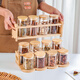Zhenxiqi spice storage box combination set sealed jar glass kitchen household dried chili condiment sub-package seasoning bottle jar short model * 4 + tall model * 4 + storage rack