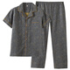 
MUJI COM MUJ same style for men's double-layer cotton gauze short-sleeved pajamas thin trousers spring and autumn wide dream green short-sleeved trousers suit L recommended weight 135155Jin [Jin equals 0.5 kg] recommended height 16817
