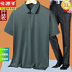 Hengyuanxiang dad summer suit summer ice silk middle-aged man 40 years old 50 striped short-sleeved T-shirt 60 middle-aged and elderly people top T blue + pants M 17080-110Jin [Jin equals 0.5 kg]