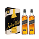 尊尼获加（JOHNNIE WALKER）洋酒 12年黑方黑牌双支礼盒装500ml*2瓶 苏格兰调和型威士忌