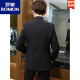 罗蒙（ROMON）男士中国风西服套装青年中山装夹克外套修身西装男士搭配帅气一套 单件黑色 XL122-132斤左右