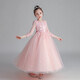 Dev Ake children's dress girl princess skirt high-end long skirt small host piano performance evening dress big boy middle school student CW683 long white 150 (suggested 61-70 Jin [Jin equals 0.5 kg])