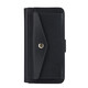 Iscovercase Apple 14Promax/13/12/11 Mobiltelefon Hülle Schutzhülle Wallet Neigung Abdeckungskarte Lanyard Leder Hülle Black + Long Lanyard Apple 11