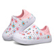 斯凯奇（Skechers）儿童童鞋女童宝宝透气可爱洞洞鞋凉鞋302114N 白色/粉红色/WPK 22