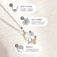 GIEVSZHE PT950 platinum necklace for women, four-leaf clover diamond pendant, Valentine's Day birthday gift for girlfriend and wife, luxury flash O chain + platinum pendant