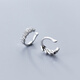 Holycat Cat in Arms 925 Silver Ear Clip Women's Valentine's Day Birthday Gift Ear Bone Clamp No Piercing Earrings Light Luxurious High-Quality Diamond Earrings No Piercing 925 Silver Row Diamond Ear Clips Pair
