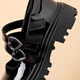 Lekali Girls 'Lederschuhe 2025 Frühlings- und Sommer Neue Kinderprinzessin Performance Schwarze Single-Schuhe mittelgroße Kinder im College-Stil Kinderschuhe Schwarze Love Lederschuhe Größe 32 Innenlänge 19.8 cm