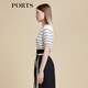 Ports Baozi Mall Même style que le début du printemps nouveau style 'Irrégulet Striped Tritt Top' LD8K724PZE015 Milky White Mydled Couleur L