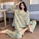 九红妃胖mm睡衣女春秋大码纯棉复古中国风碎花棉纱家居服加肥加大200斤 YZ16804 4XL （130-180斤）