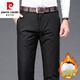 PANTRE CARDIN DOWN Pantalons hommes portant un pantalon décontracté hivernis épaissis de pantalons pour hommes et des hommes de l'âge moyen Pantalon long pantalon long 9230 noir xl