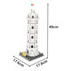 WANGE building blocks Chinese ancient building model mortise and tenon adult three-dimensional puzzle decoration cultural and creative souvenir gift ornaments Italian Leaning Tower of Pisa 5214 [1390 pieces]