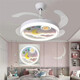 XMSJ Kinderzimmer Unsichtbares Lüfter Licht Modernes einfaches Wohnzimmer Schlafzimmer Dining Studie LED LED LEGING Variable Variable Lüfter Kronleuchter 9922 Modell 42-Zoll