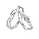 Maymead wedding rings, simulated wedding rings, props for the wedding scene, couple rings, a pair of fake diamond rings for men and women, exchange ceremony, ring box, wedding rings (open design/can be freely adjusted in size)