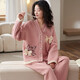 
Comfortable shirt for women, winter pure cotton long sleeves, autumn and winter warmth thin cotton air cotton mezzanine, women's warm home clothing MC15269 M (recommended 80-100 Jin [Jin equals 0.5 kg])