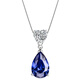 Nianfu sapphire necklace 925 silver heart-shaped water drop gemstone necklace clavicle chain women's tanzanite sapphire pendant 925 silver plated