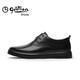 Goldlion men's shoes, fashionable and simple leather shoes, comfortable lace-up business casual shoes 50823026501A-black-size 42