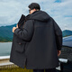 Chenxuan trendy fat man thickened mid-length cotton coat plus fat and loose winter cotton coat fat man coat large size men's cotton coat black 10XL (290-310Jin Jin is equal to 0.5 kg)