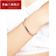 Huiyoulan platinum bracelet for women pt950 platinum bracelet laser oval imperial concubine semi-solid bracelet simple bracelet gift Chinese Valentine's Day gift Christmas gift platinum rhombus bracelet 52mm, about 9.04 grams, width 4.3mm
