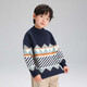 Zuoxi Boys' Sweater Children's Thickened Autumn and Winter 2025 New Boys' Sweater Winter Pullover Navy Blue 150