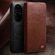Qialino High-End Leder-Hülle geeignet für Huawei P50pro Mobiltelefon Hülle P50E Schutzhülle Full Cover Echtes Leder Anti-Fall-Fall-Männer und Frauen Huawei P50/50e Classic Brown