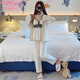 Modal pure desire lace four-season pajamas for women in summer spring and autumn pure cotton three and four-piece set 2025 new home clothing F1-826# vacation flower (three-piece set) M