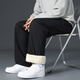 CLOR sherpa pants men's autumn and winter velvet thickened warm casual sports straight pants CL45JR black XL