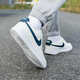 Nike (Nike) Men's Shoes 2025 New Summer Court Classic Version Simple Versión Air Force One Low-Top Sports Casual Shoes HQ4867-101 Sail White Ordnance Deep Sea Blue 40.5