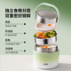 Xushansi insulated lunch box, insulated in winter, student with rice bucket, office worker rice bucket, small stainless steel soup kettle, large green + thickened thermal bag 1600ml
