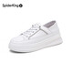 Spider King women's shoes genuine leather white shoes for women thick sole slimming and heightening squash cake shoes versatile casual travel shoes 12801T171 white 36 (230mm)