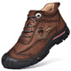 Camel Western Regionen Baumwollschuhe Herren Winter warm und Samt High-Top-Lederschuhe verdickte Schneestiefel echte Leder wasserdichte Martin Boots 831 Khaki [hinzugefügt plus Samt] 38