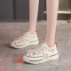 Huili Rui canvas shoes summer women's 2024 new style white shoes platform shoes thin style breathable western style casual women's shoes light luxury high-end brand light luxury high-end brand [QingI warehouse I code] beige light luxury high-end brand light luxury high-end brand [QingI, warehouse I code] 39