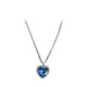 CLCEY Titanic Sapphire Heart of the Ocean Necklace Noble and Luxurious Diamond-Inlaid Oversized Sapphire Love Necklace Blue
